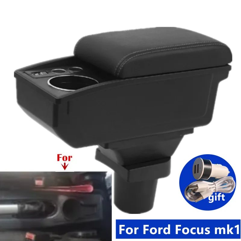 Für Ford Focus mk1 Armlehne Box Center Lagerung box getränkehalter Gewidmet Retrofit Auto Zubehör