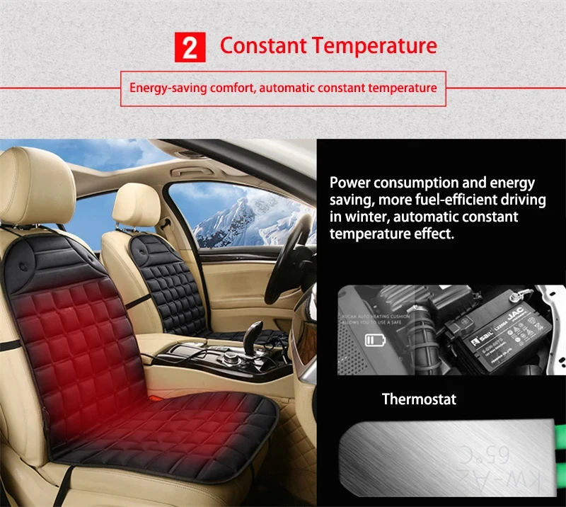 1 stücke 12 V Beheizte Auto Sitzkissen Abdeckung Sitz Heizung Wärmer Sitz Abdeckung Winter Haushalt Kissen Auto Fahrer Beheizte sitzkissen – Detail 4