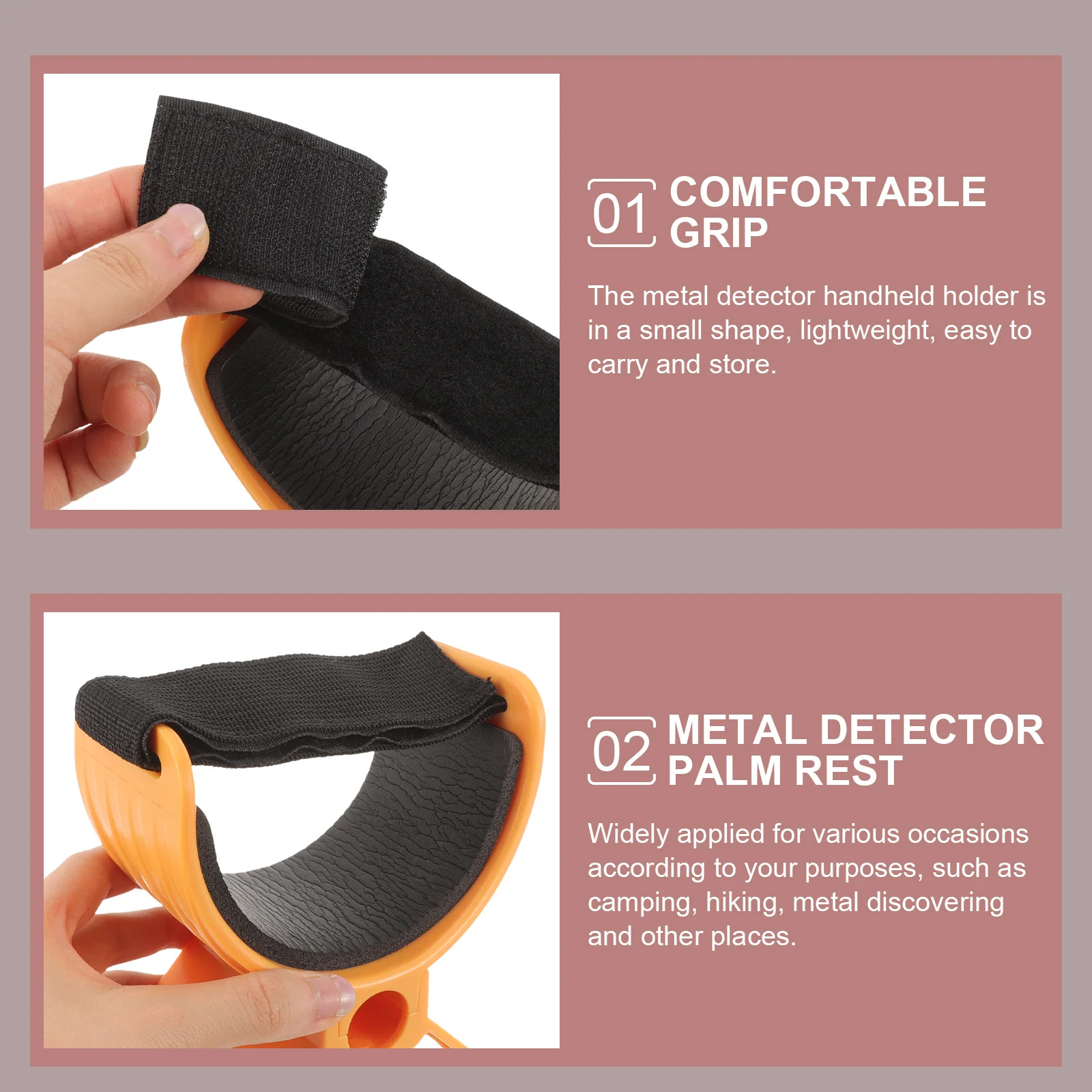 BUTIFULSIC Localizador subterrâneo portátil de metal resistente à água com rack de armazenamento Suporte de plástico amarelo para crianças e adultos