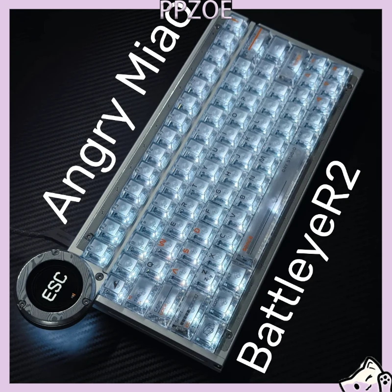 Angry Miao Battleye R2 Magnetic Switch Gaming Keyboard 74.5 Layout Wired USB‑C 8K Polling Touch Screen RT 0.001 For CS2 VALORANT