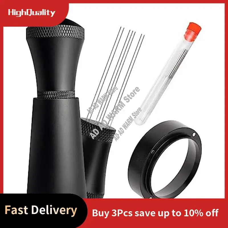 AD23-1Set WDT Tools Espresso Distribution Tool - 53.5Mm Dosing Funnel & 0.35Mm Black 316 Stainless Steel