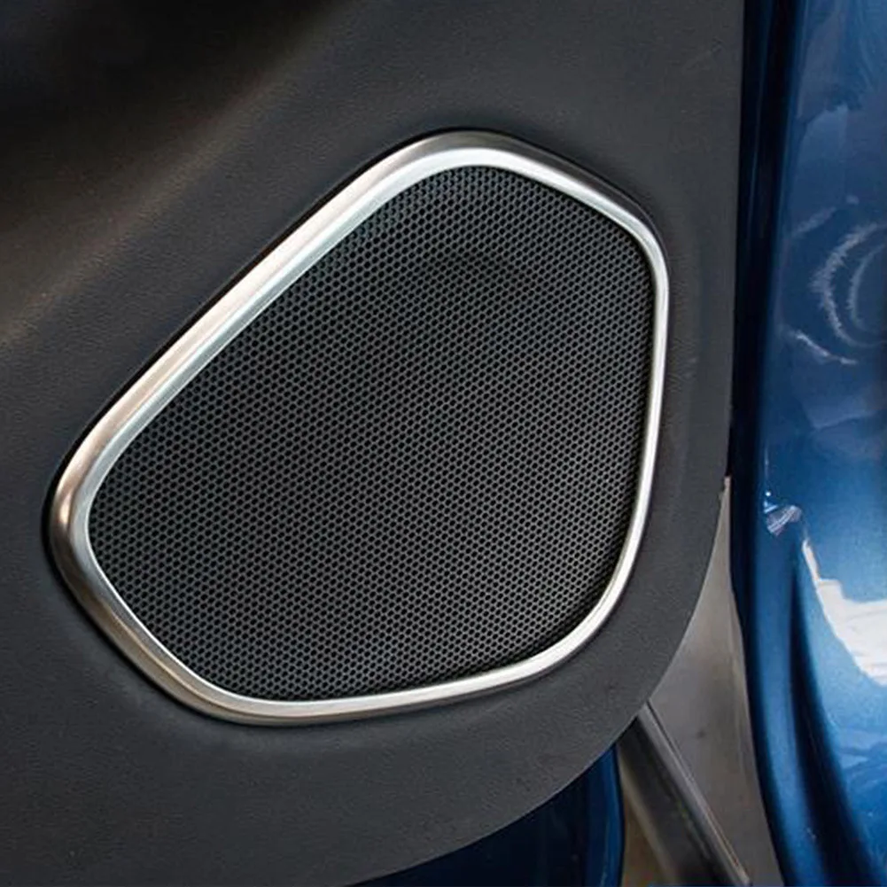 

Interior Speaker Cover Speaker Frame Cover Interior Trim Upgrade Seamless Integration Stainless Steel Material