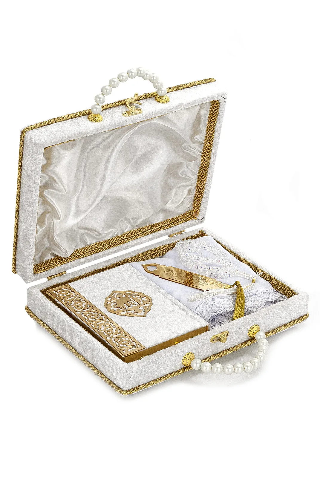 Gift Suit Prayer Mat Tasby Islamic Pearl Gift Bag Ramadan Muslim Wedding Gift and Souvenir Holy Quran Allah Eid Al-Fitr