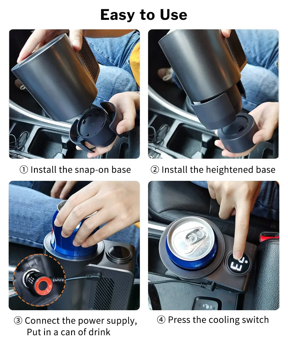 Smart Hot and Cold Cup 2 in 1 Car Drinks Cooling and Heating Car Cup Cooler/Warmer Drinks Traveler Portable Mug Holder