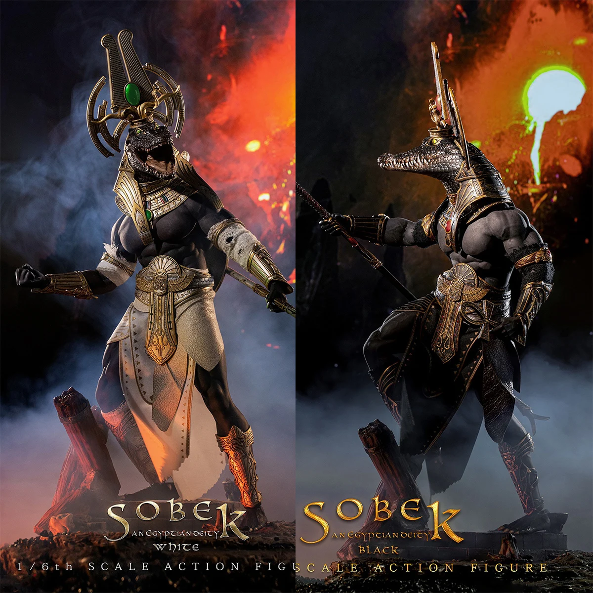 

1/6 Scale Seamless Body Action Figure Doll Egyptian Gods Sobek 12" Super Flexible Male Soldier Collectible Figures Model Toy