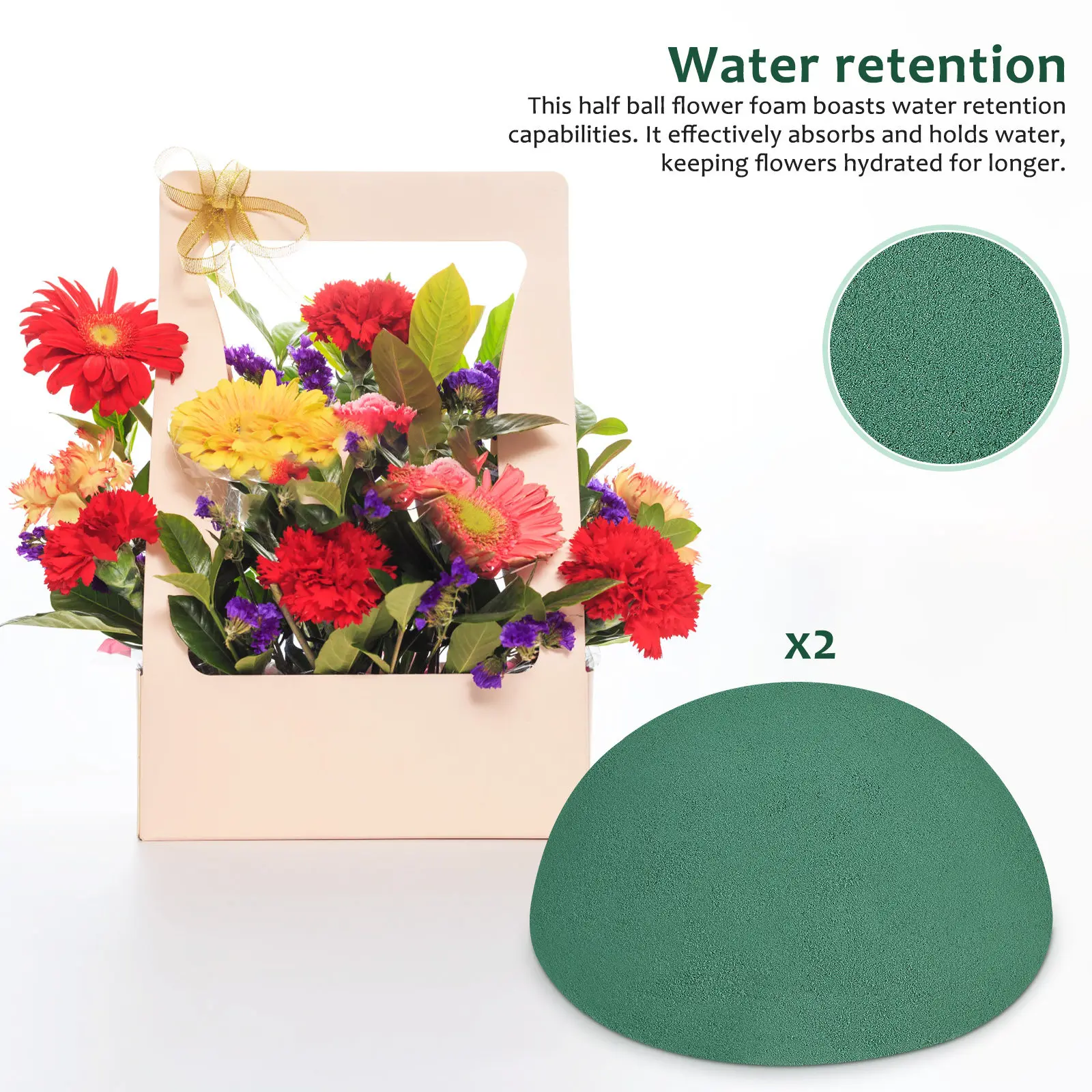 2Pcs Green Half Round Floral D - Floral Foam Oasis review and price