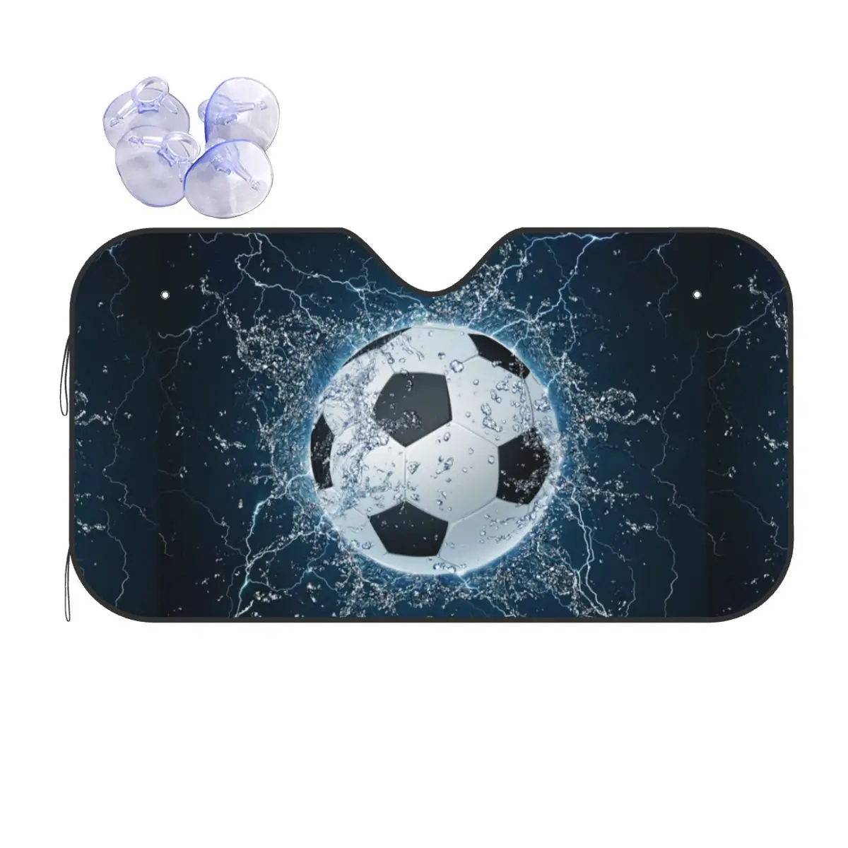 Soccer Ball Windshield Sunshade Football Sports Retractable Car Front Window Visor 76x140cm Sunshade Visor UV Protector