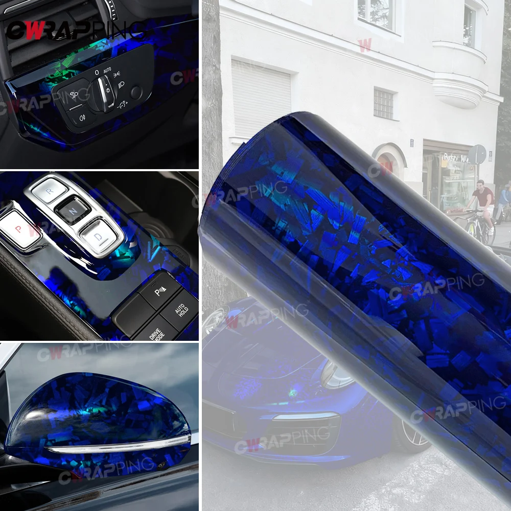 

Лазерная синяя пленка, виниловые наклейки для автомобиля, углеродное волокно, выпуск воздуха, авто уличные аксессуары, наклейка для упаковки автомобиля, самоклеящаяся пленка
