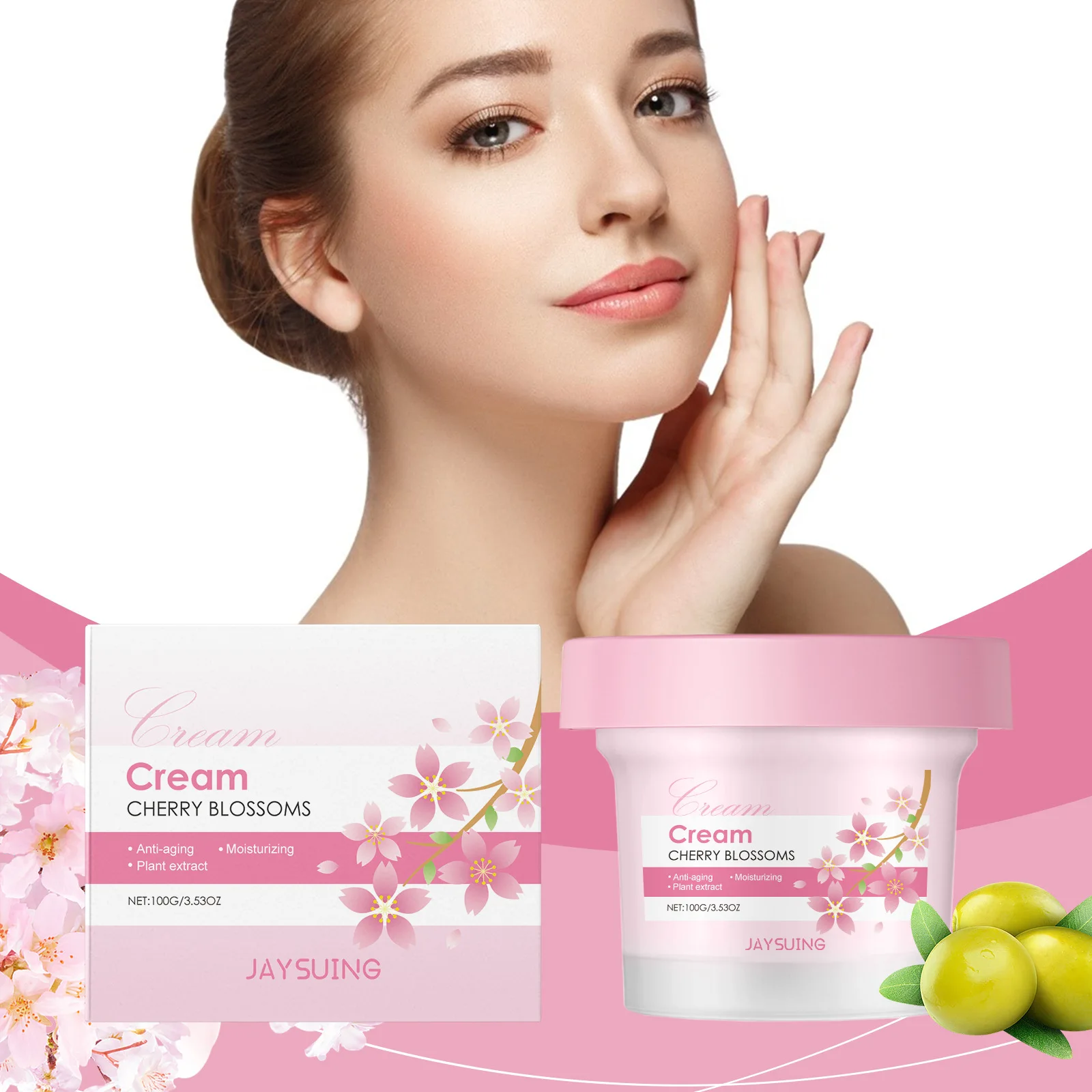 

JAYSUING Sakura Moisturizing Cream Hydrating and Nourishing Facial Skin Smooth Elastic Skin Cream Fine Pores Enhance Skin Gloss