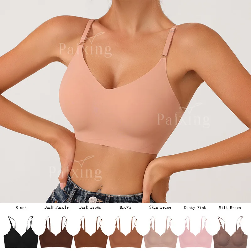 

Stainless steel bra for women, plus size sports bra, beautiful back, gathered straps, vest style, seamless yoga bra for women