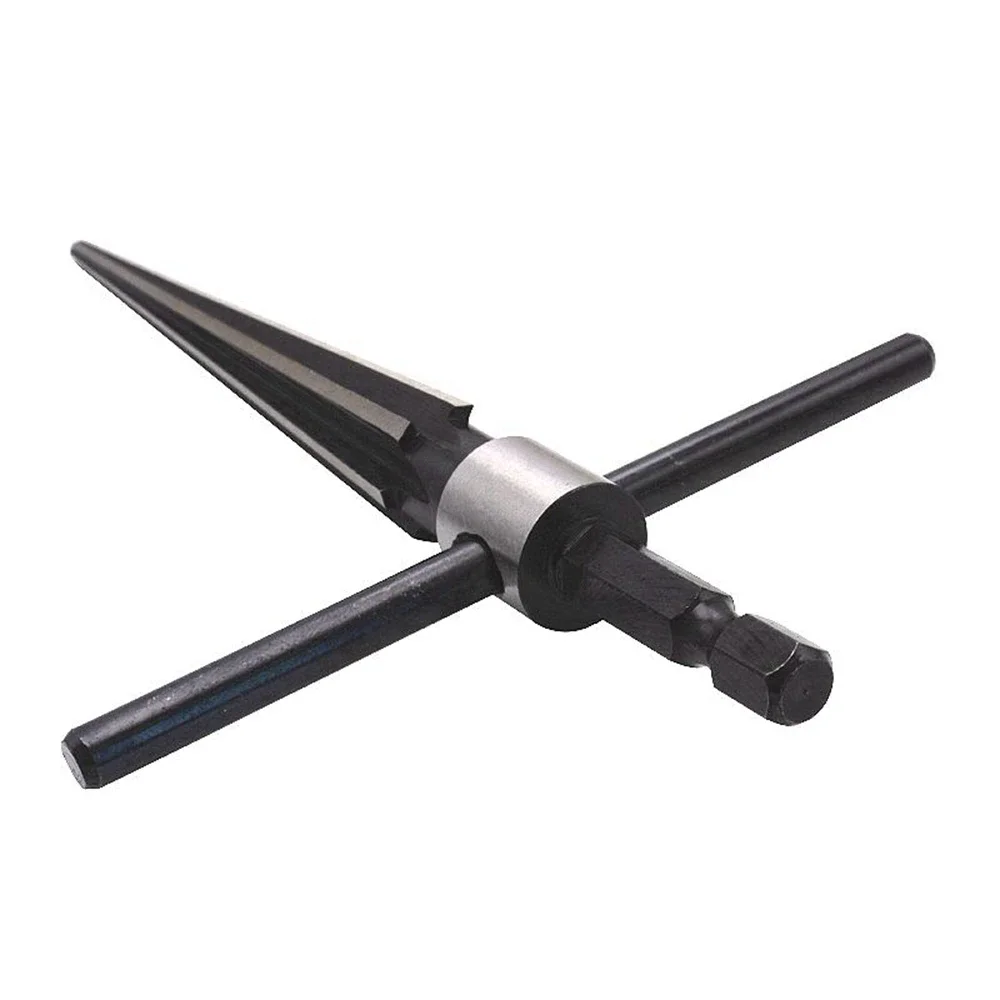 3-13mm Bridge Pin Hole Hand Held Reamer T Handle Tapered 6 Fluted Chamf Reaming Woodworker Cutting Tool Core Drill Bit