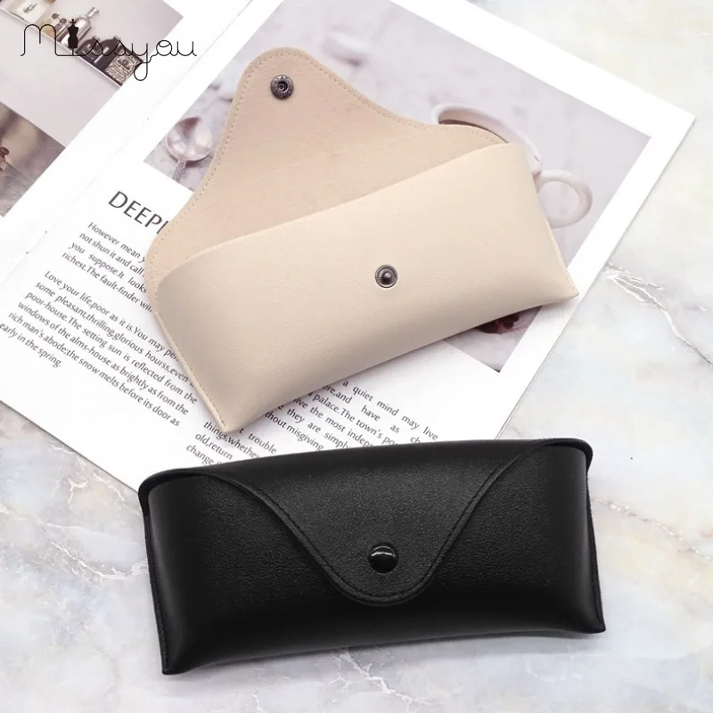 2024 New Eye Glasses Sunglasses Hard Case Convenient Lightweight Protector Box Durable Leather Pouch Bag Easy To Carry