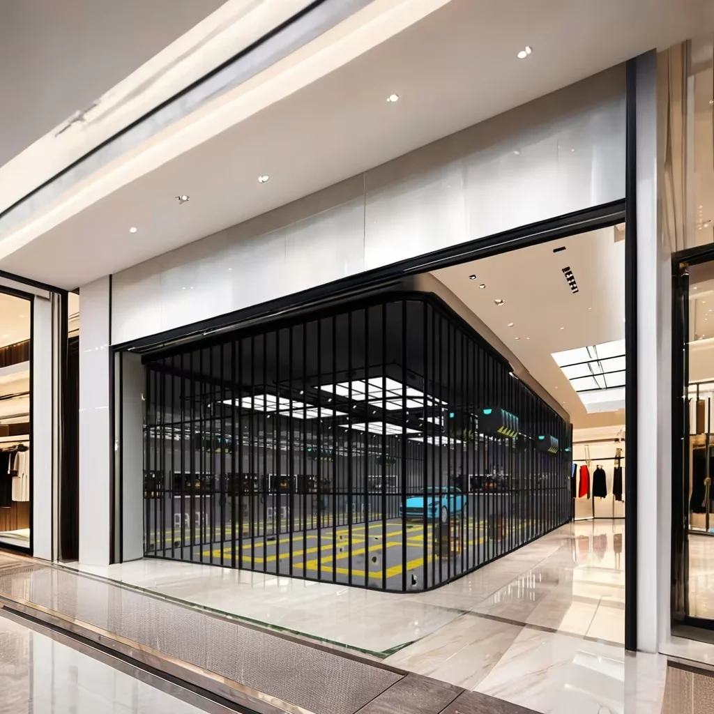 Hot Sell Automatic Commercial Crystal Rolling Door Flame Retardant Security Crystal Entry Front Open Folding Door