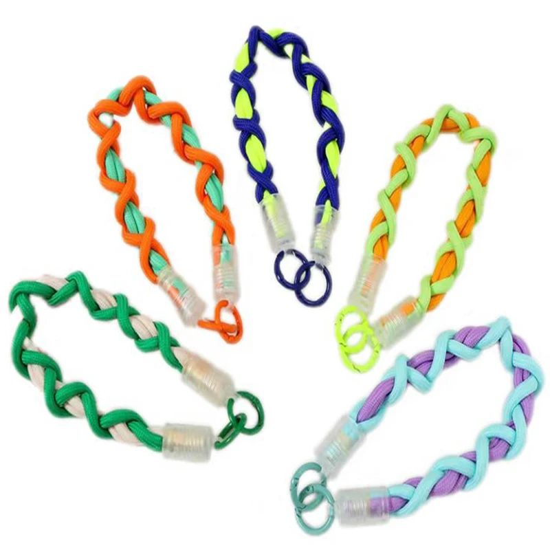 Nylon Fried Dough Twists Braided Rope, Short Mobile Phone Lanyard, Wrist Strap, Key Chain, Camera Bag, New Designer, 5Pcs