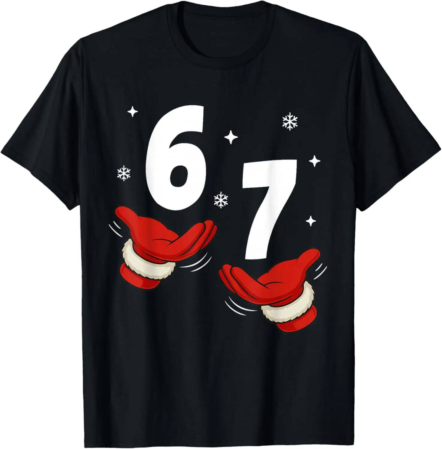 67 Christmas 6 7 Meme Hands 6-7 Pajamas Six Seven Kids Boys T-Shirt Summer Short-Sleeved Breathable Sweat-Wicking Versatile