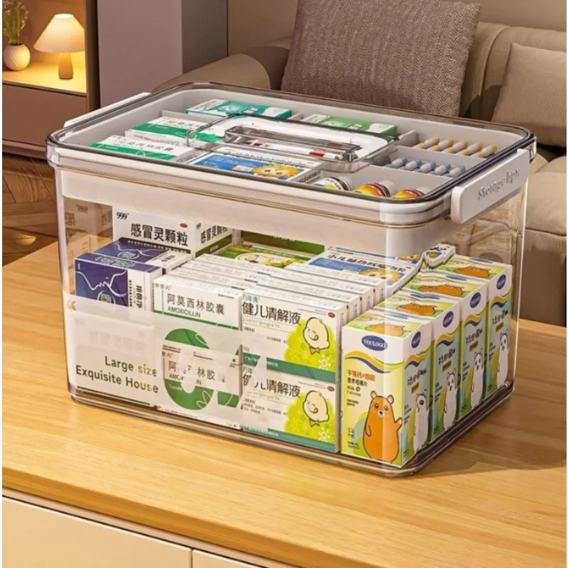 Multilayer Medicine Organizer Large Capacity Transparent Small Home Medical First Aid Storage Box