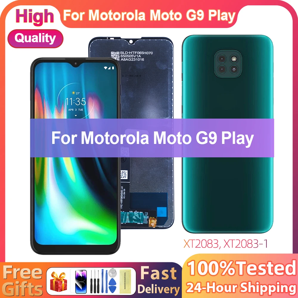 

ЖК-дисплей для Motorola MOTO G9 Play, сенсорный экран с цифровым преобразователем в сборе, Play дисплей для Moto E7 Plus, ЖК-экран