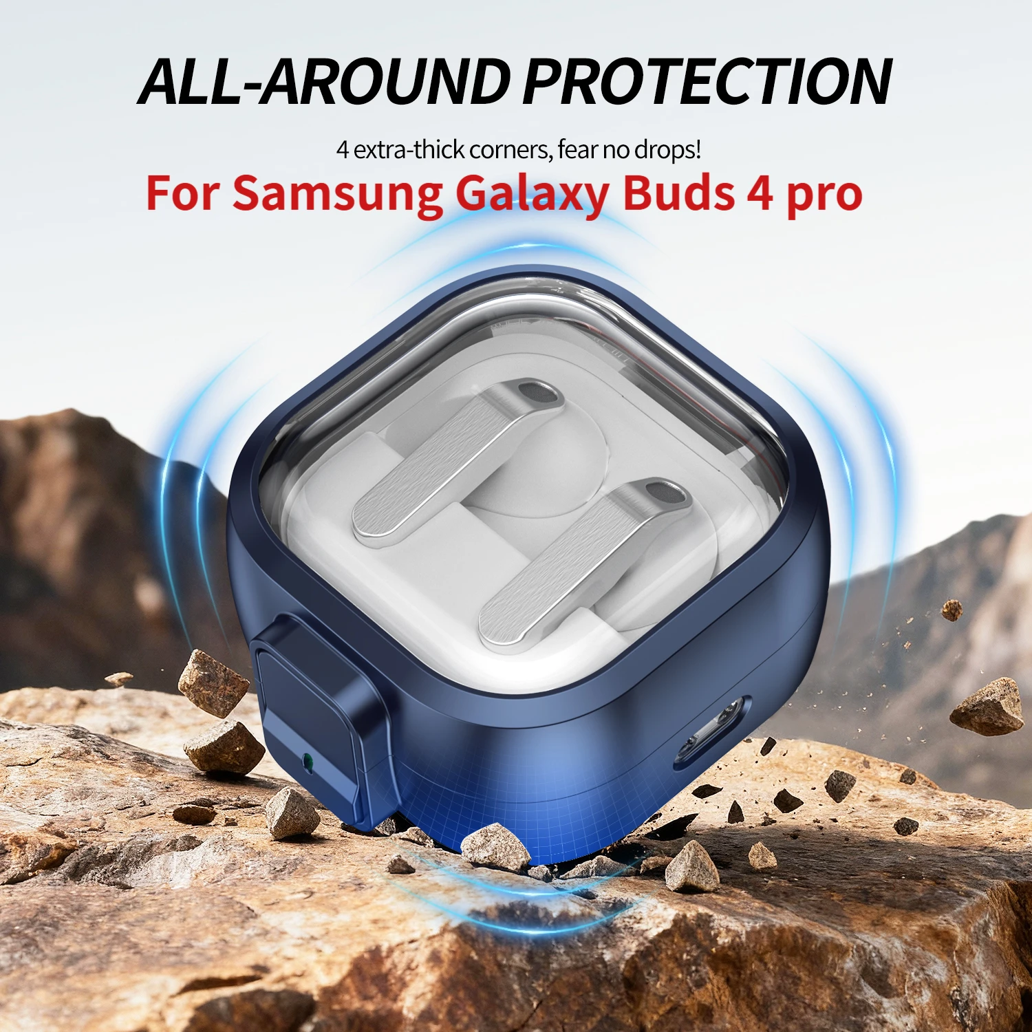 

For Samsung Galaxy Buds 4 pro safety lock case anti-loss environmental protection transparent earphone cover enhanced device pro
