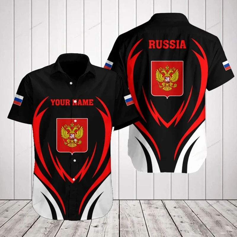 Custom Name Russia Flag Graphic Polo Shirt Summer Casual Unisex Pullover Loose Cool E-Sports Jersey Oversized Short Sleeve Tops