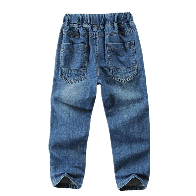 New Spring/Summer Kids Denim Pants For Boys Thin Style Classic Elastic Waist With Drawstring Children's Casual Jeans Trousers