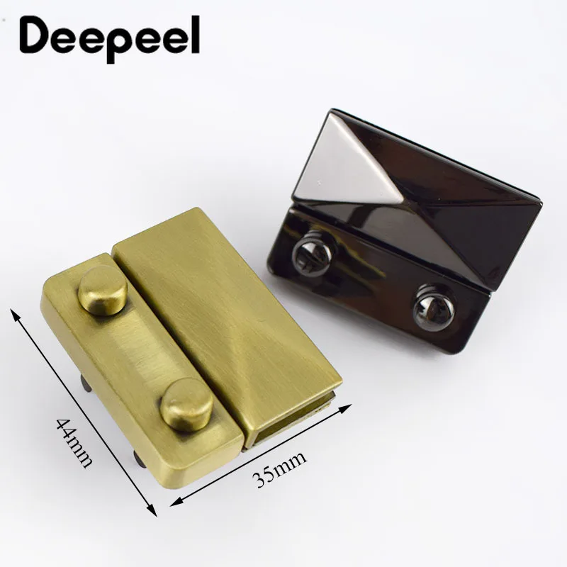 2/4Pcs 44x35mm Bag Lock Buckles Metal Latch Clasp Pushed Snap Locks for Purse Handbag Replacement Clasps DIY Hardware Accessory