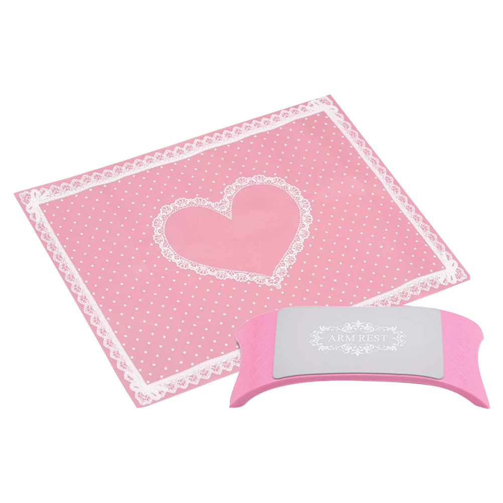 1-delige opvouwbare handkussenset Hoge kwaliteit siliconen manicuremat voor nagelsalon Comfortondersteuning Gemakkelijk mee te nemen Wasbaar Roze