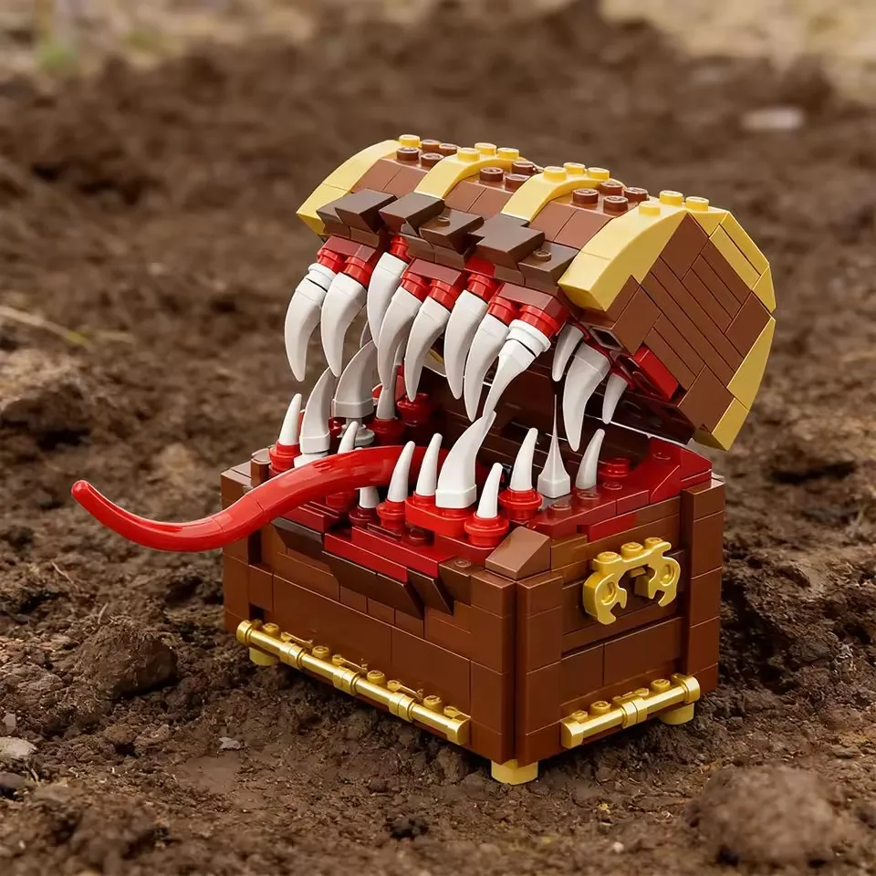 

MOC Game Mimic Chest Dark Souls Building Blocks Set Dungeons And Final Treasure Monster Bricks Birthday Festival Party Gifts