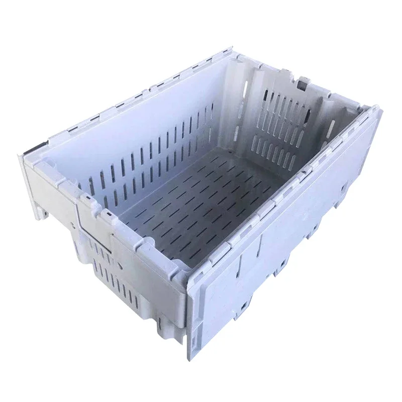 Heavy Duty Turnover Fresh Fish Lobster Plastic Collapsing Folding Storage Basket Crate Turnover Box