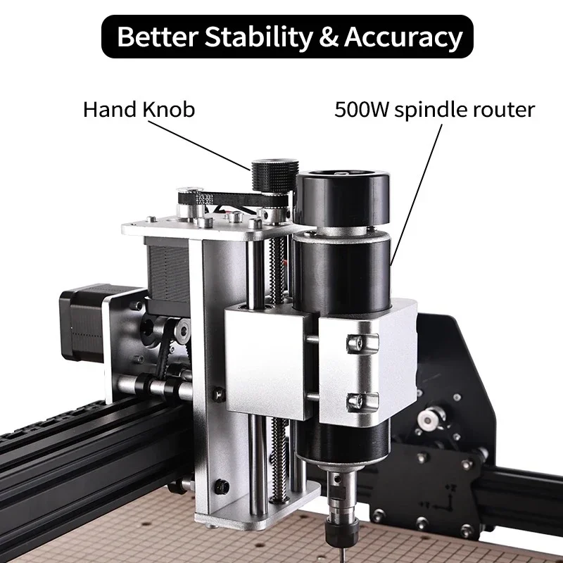 Machine de Découpe de Broche CNC 500W, 4540 Plus, en Aluminium, pour Plan de Travail, Fraiseuse de Métal, Graveur Laser sur Bois 40W