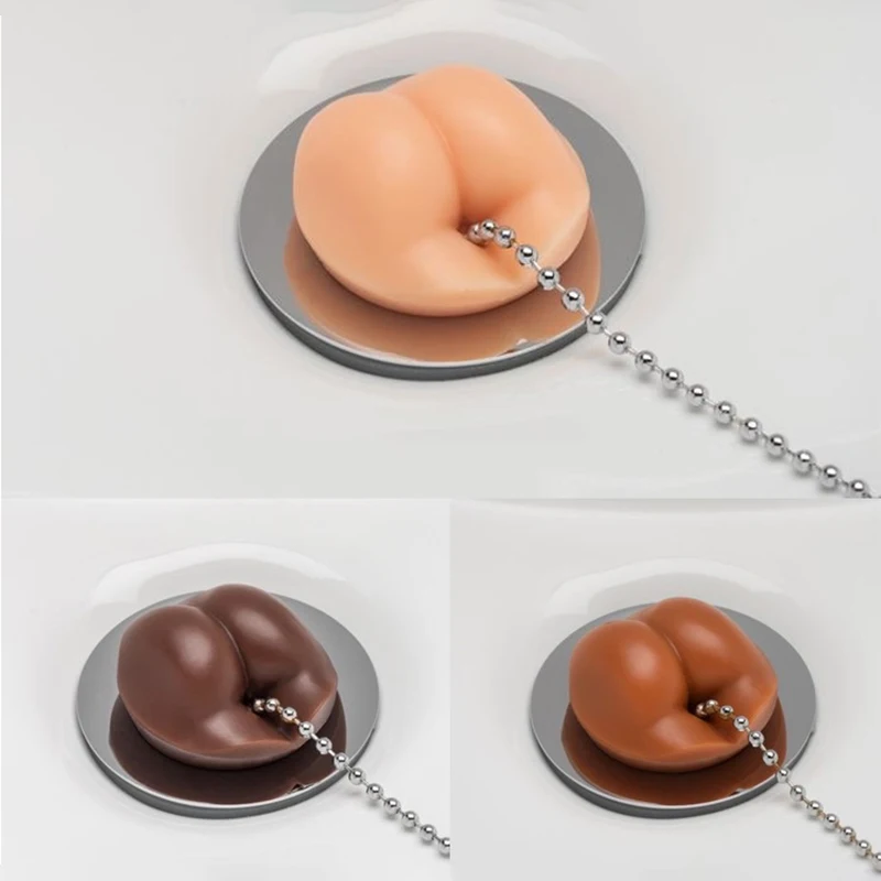 

Funny Butt Plug Sink Plug Novelty Fun Rubber Sink Stopper Butt Beads Sink Plug With Pull Ring Sink Stoppers In 3 Different Color