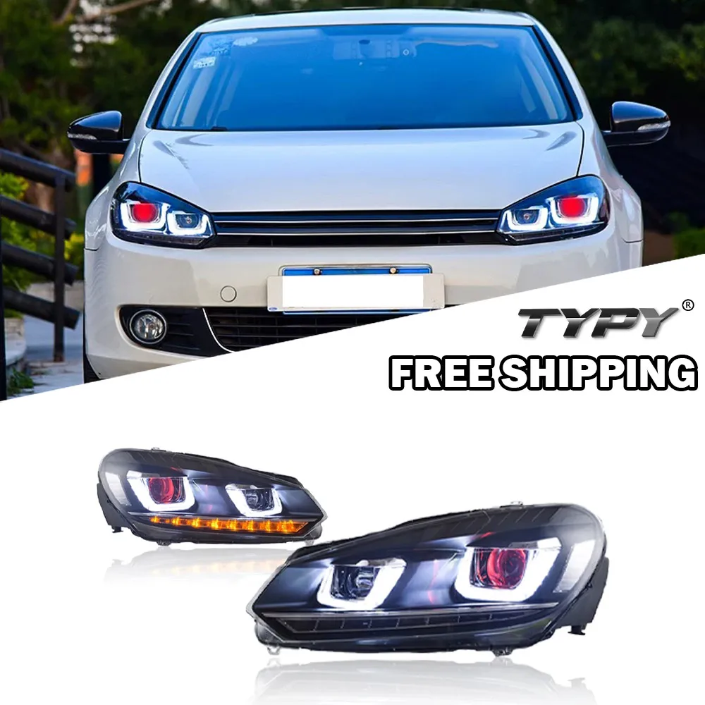 

Car Headlight For Volkswagen Golf 6 2010-2014 Upgrade Modified to NEW Dynamic Turn Signal Brake Lamp Car LED HeadLamp Assembly