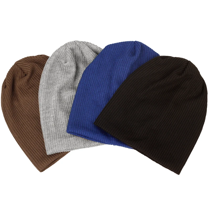Geebro Autumn Winter Stripe Solid Beanies For Women Fashion Knitted Hats Casual Beanies Hip-Hop Slouch Warm Skullies Bonnet Cap