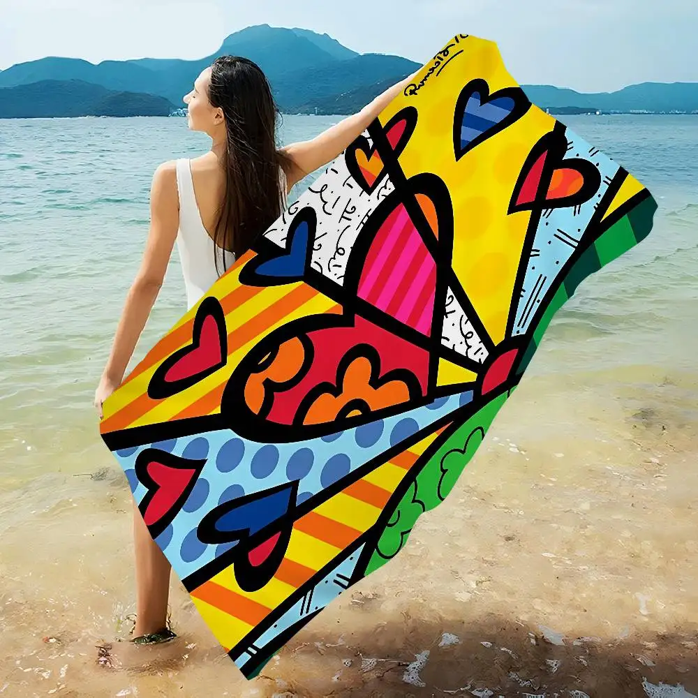 B-Britto Beach Towel Colorful Bath Towels for Girl Microfiber Quick Dry Custom Sand Free Beach Yoga Spa Gym Pool