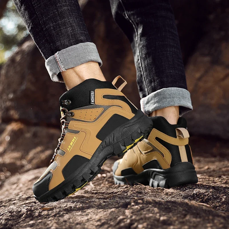 Couple Hiking Shoes Men Mountain Climbing Trekking Boots Women  Non-slip Outdoor Work Ankle Boot