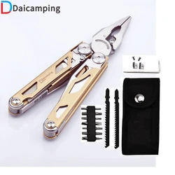 Daicamping-Cortador Multi-ferramenta, Multi-ferramenta, Facas Dobráveis, EDC Multitool, Equipamento de Sobrevivência, Alicate, Exército Suíço, Faca de Peça Substituível, DL30