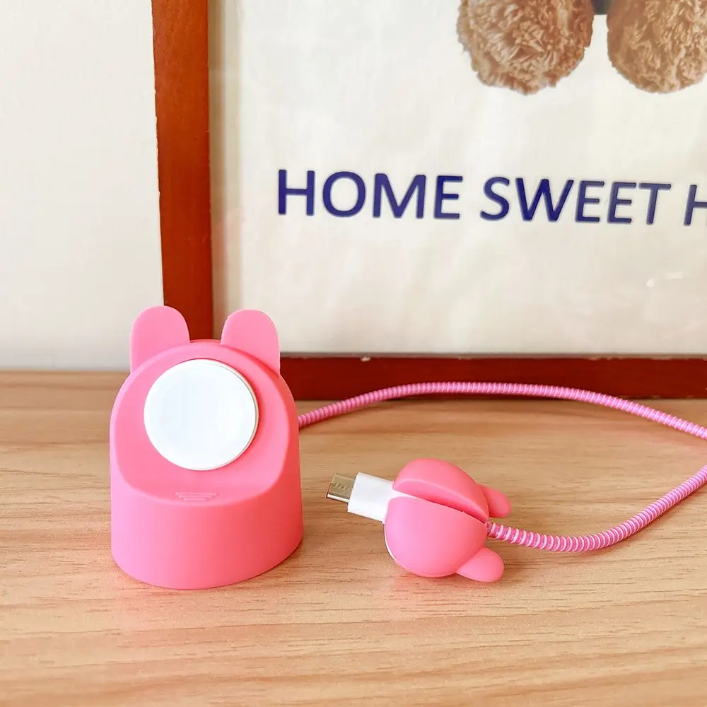 Cute Cartoon Mymelody Charger Stand Mount Silicone Dock Holder for iWatch Series Ultra/9/8/7/6/5/4/3/2/1/se Charge Cable Gifts