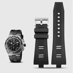 High quality waterproof rubber silicone Watch strap accessories fitting for Bvlgari DIAGONO black convex mouth 26mmx9mm men's