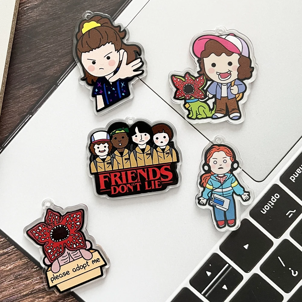 5PCS/Set King Demogorgon Cannibal Flower Acrylic Accessories Charms - Cute Horror Pendant for DIY Jewelry Making view 5