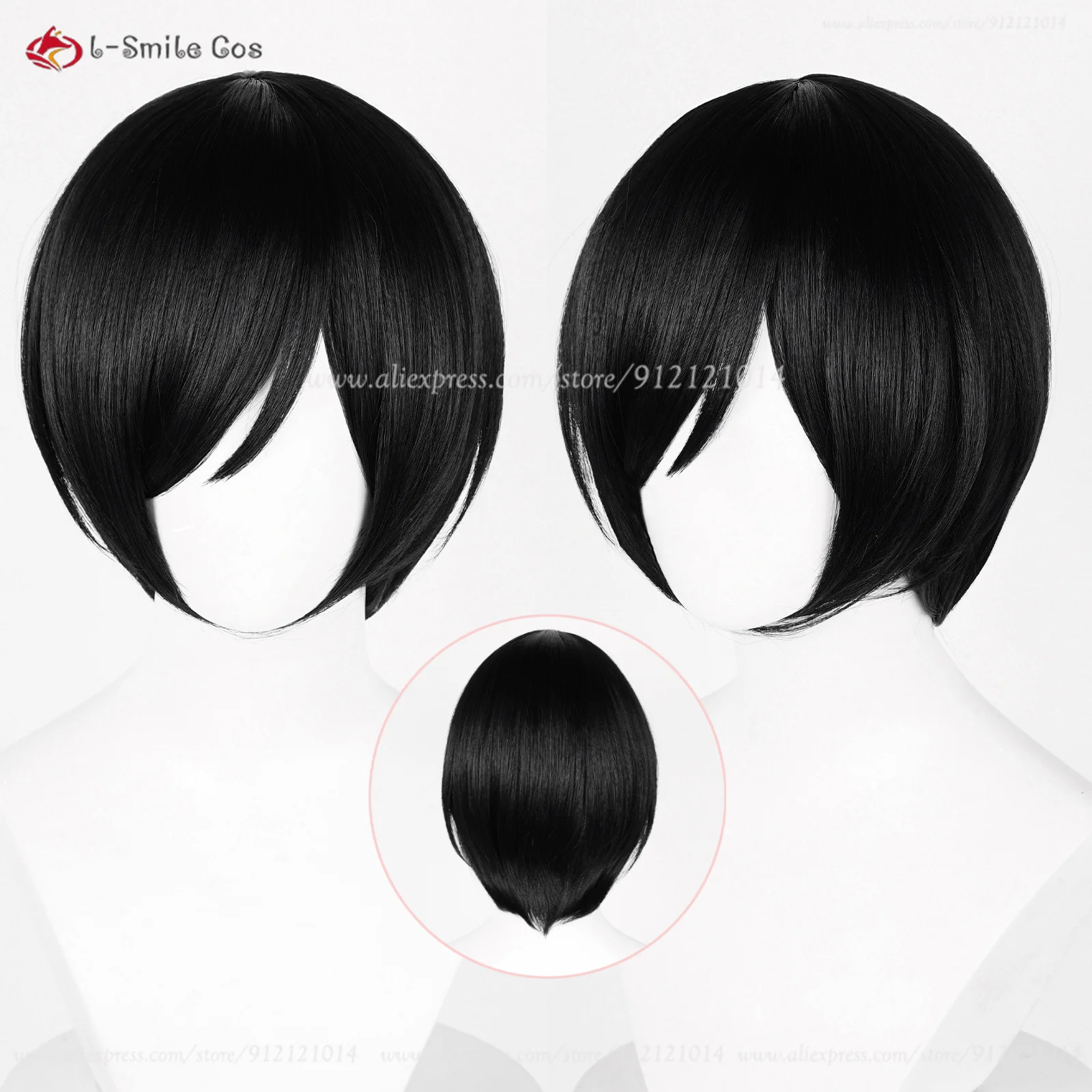 

2 Types Anime Ada Wong Cosplay Wig Black Short Ada Wong Hair Heat Resistant Synthetic Halloween Party Women Wigs + Wig Cap