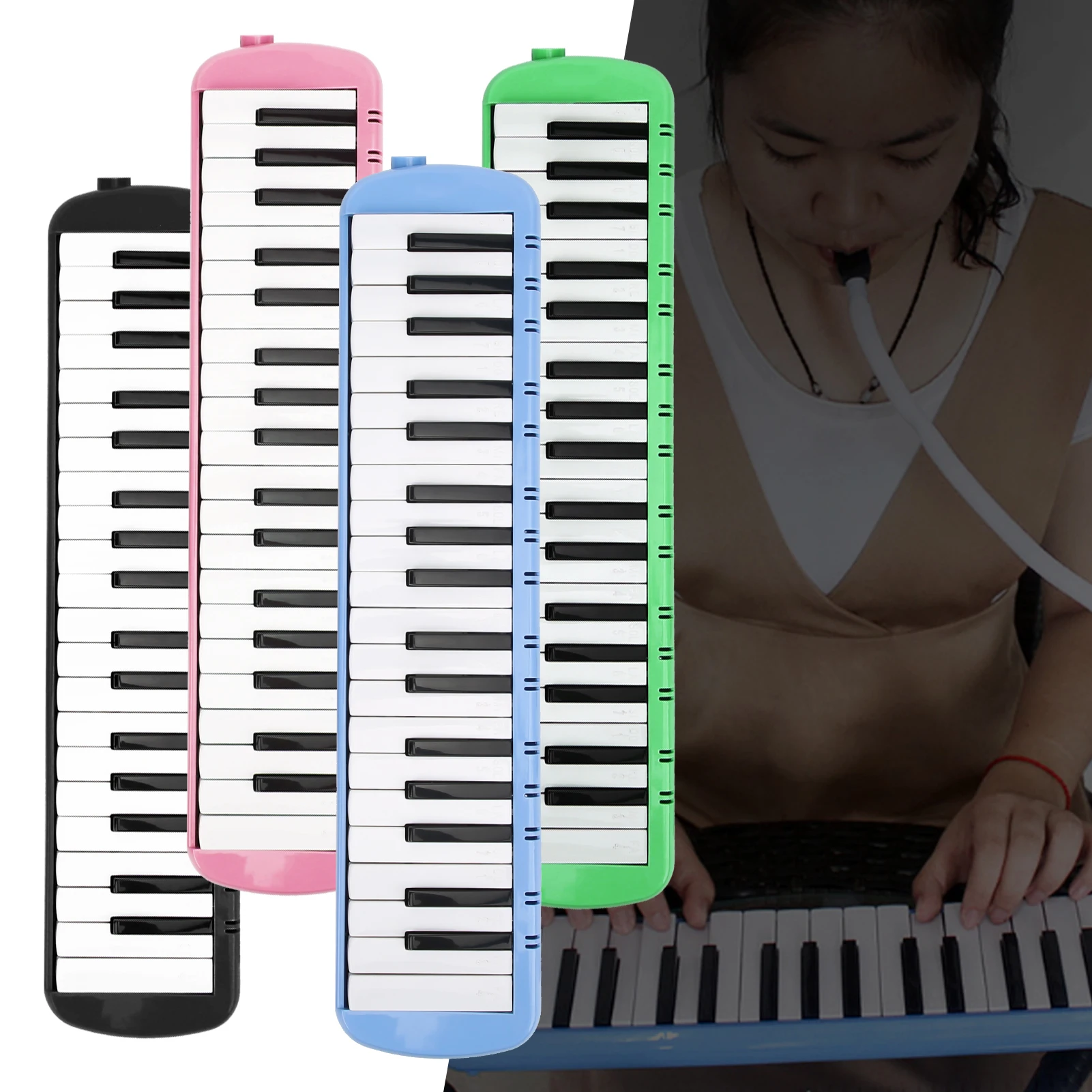 Melódica de 37 Teclas, Instrumento Musical Portátil de Viento con Teclado ABS, para Niños, Estudiantes, Principiantes y Adultos
