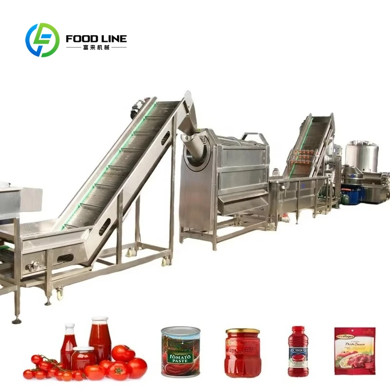 Customized 500Kg/H Automatic Tomatoes Sauce Making Machinery Tomato Paste and Ketchup Production Line Compact Structure Quick