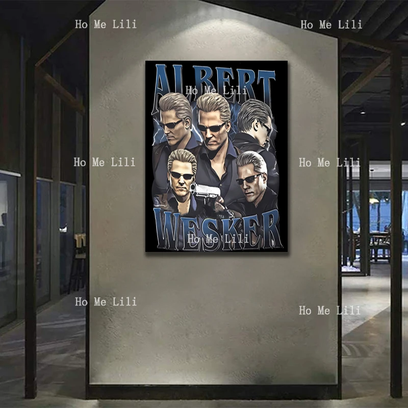 Horror Game Characters Albert Wesker Canvas Wall Art For Livingroom Decor Oil Painting