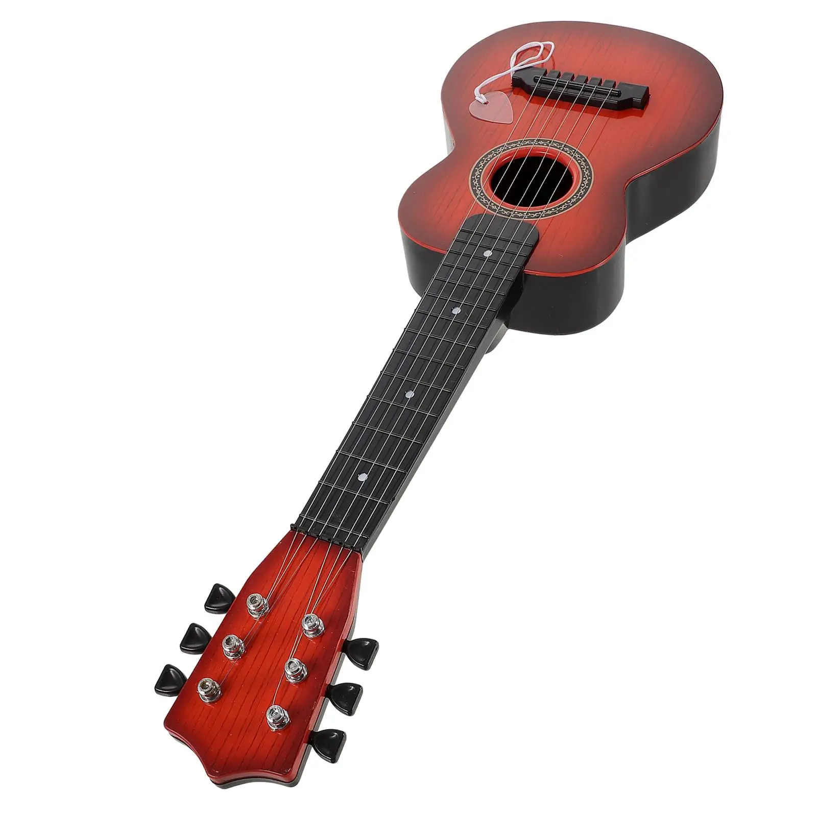 Mini Guitar Strings Brown ABS 56x20x9cm Educational Toy Instrument Mini Instrument Toy Children Ages 3 Above Drum Sound