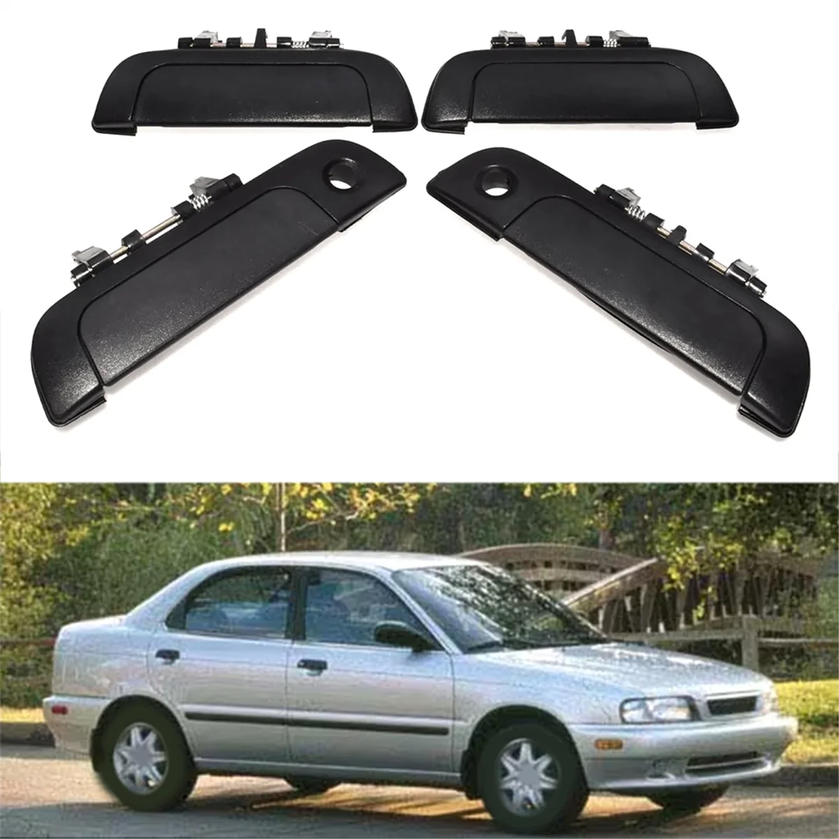 New 4 PCS Rear Front Right Left Outer Door Handles Set for Suzuki Baleno 82820-60G00,82810-60G00,82830-60G00,82840-60G00