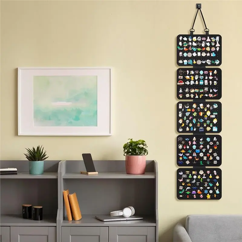 Lapel Pin Display Organizer With 2Pcs Enamel Storage Board For Over 120 Pins, Includes 5 Loose-Leaf Brooch Display Page
