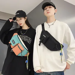 Unisex bel çantası rahat naylon Fanny paketi muz çanta Streetwear Hip Hop bel paketleri göğüs paketi seyahat omuz çantası