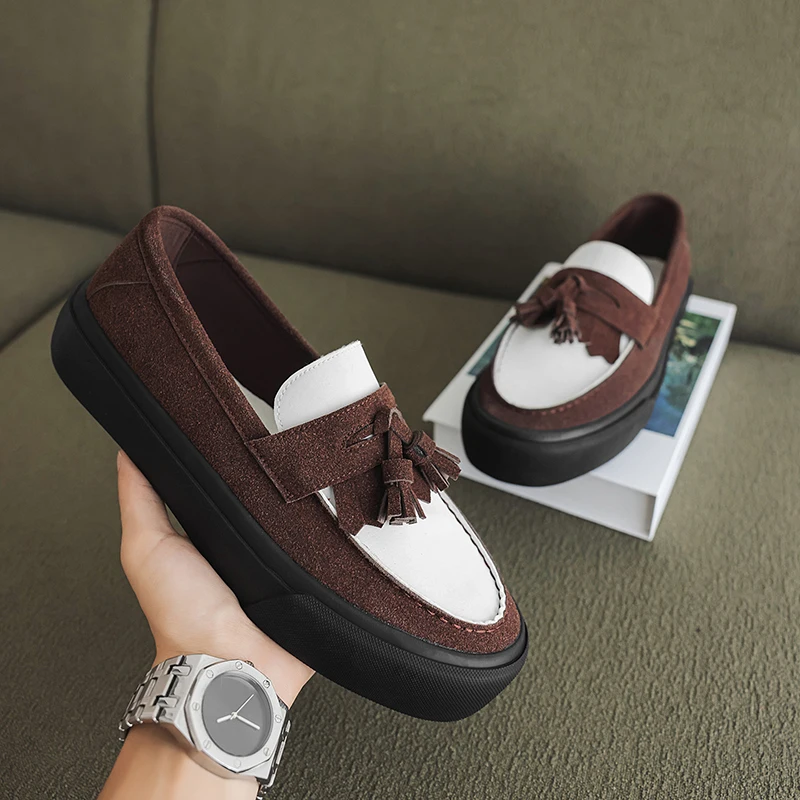 

High Quality Men's Tassels Loafers Comfort Slip on Social Shoe Male Outdoor Casual Shoes Man Platform Shoes zapatos de hombre