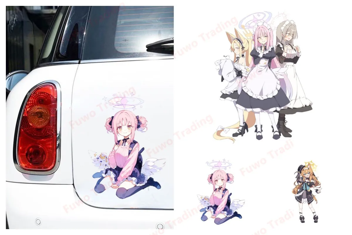 

Fashionable Blue Archive Cute Pretty Anime Girl Car Stickers Fashionable Simple Decals Car Label Windows Vehicle Decor
