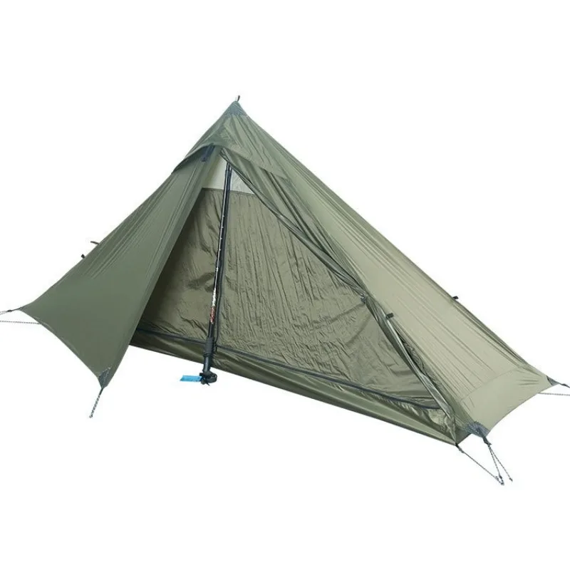 Poleless Pyramid Mountaineering Tent, Ultra Light Single Person Nylon Ripstop Waterproof Triangle Camping Tent