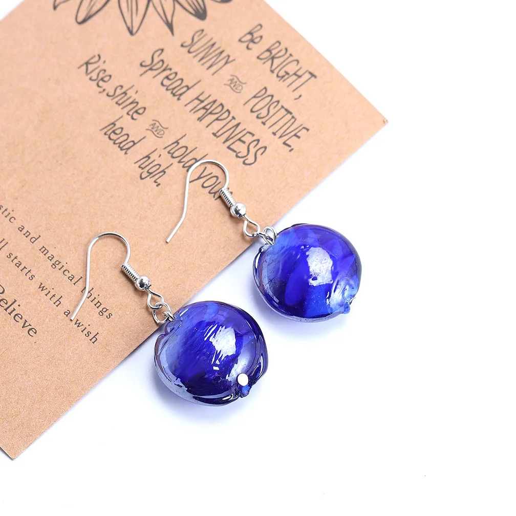 Qianbei promot Handmade Women\'s Romantic Elegant Classic Dangle Shell Murano Glass Earrings HOT